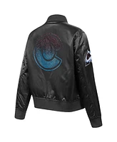 Pro Standard Women's Black Colorado Avalanche Rhinestone Jewels Satin Full-Snap Jacket