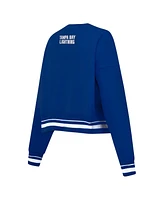 Pro Standard Women's Blue Tampa Bay Lightning Area Code Cropped Pullover Sweatshirt