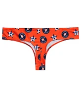 Concepts Sport Women's Orange Houston Astros Record Allover Print Knit Thong