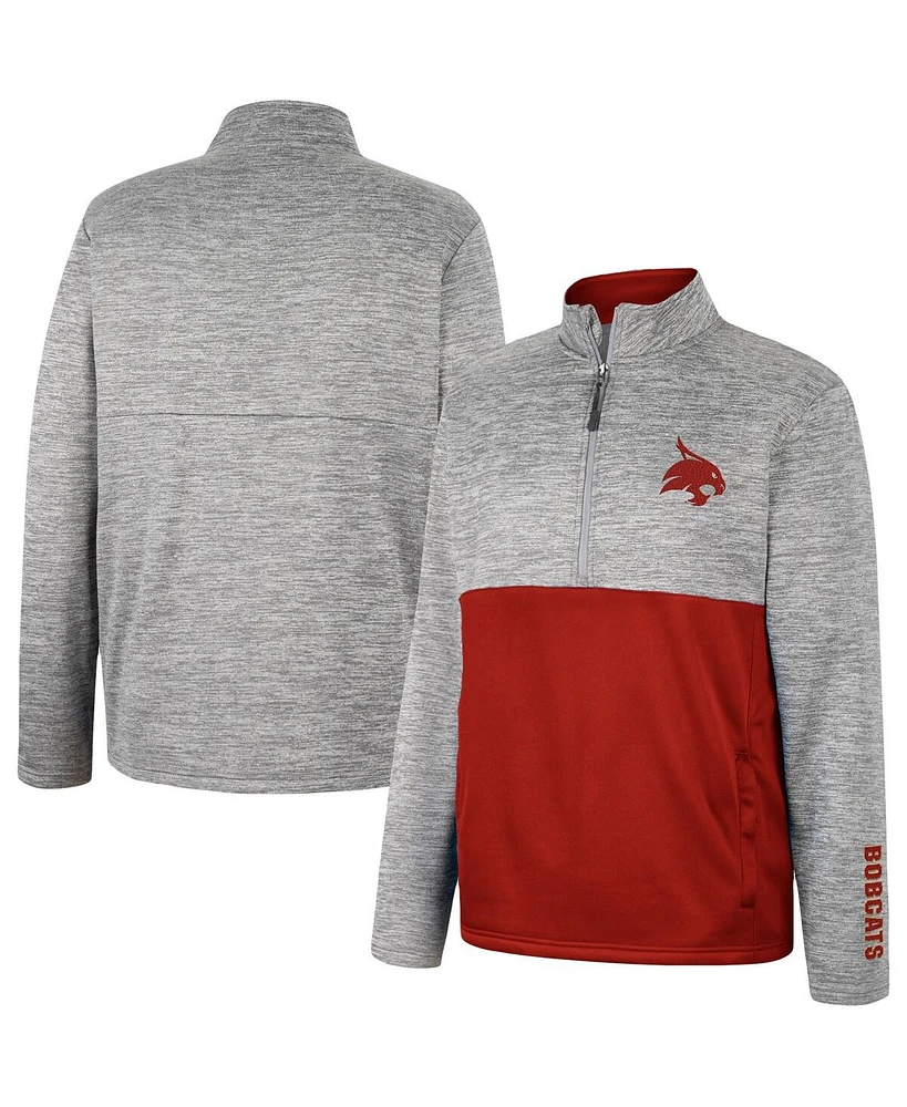 Colosseum Men's Gray Texas State Bobcats John Half-Zip Jacket