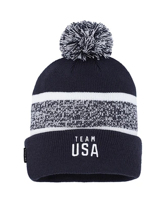 Nike Big Boys and Girls Navy Peak Cuffed with Pom Knit Hat