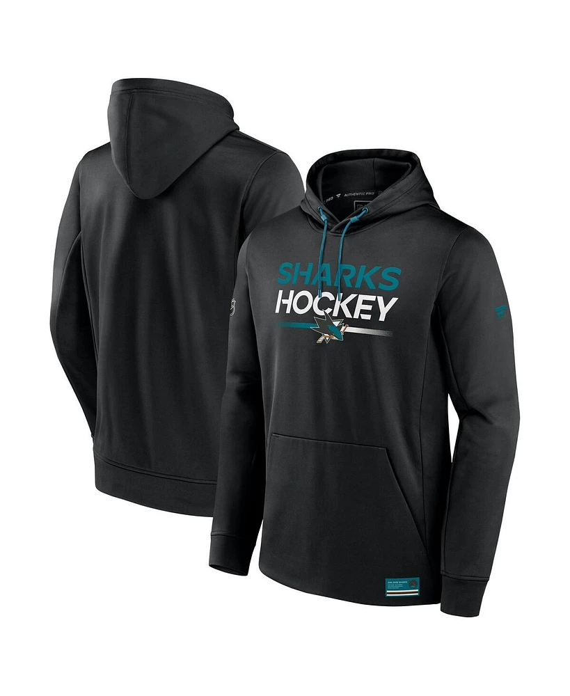 Fanatics Men's Black San Jose Sharks Authentic Pro Fleece Pullover Hoodie