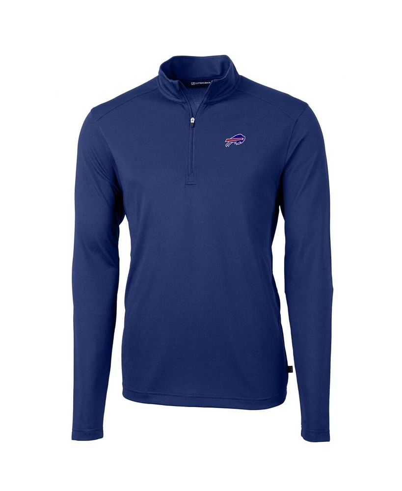 Cutter & Buck Men's Royal Buffalo Bills Big Tall Virtue Eco Pique Quarter-Zip Pullover Jacket