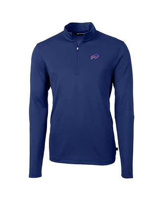 Cutter & Buck Men's Royal Buffalo Bills Big Tall Virtue Eco Pique Quarter-Zip Pullover Jacket