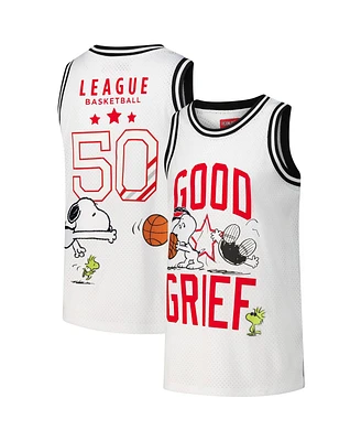 Freeze Max Men's White Peanuts Good Grief Basketball Jersey