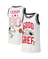 Freeze Max Men's White Peanuts Good Grief Basketball Jersey