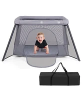 2-in-1 Portable Baby Playpen with Safety Enclosure for Secure and Convenient Playtime