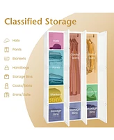 Foldable Armoire Wardrobe Closet with 10 Cubes for Organized Storage and Space-Saving Solution