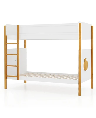 Bunk Bed with Integrated Ladder and Safety Guardrails