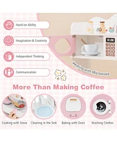 Kids Kitchen Playset with Coffee Maker Fun Pretend Play Toy for Young Chefs