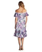 Tadashi Shoji Breeze Floral Print Chiffon Dress