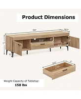 Tv Stand for 65 Inch TVs Modern Entertainment Center with Drawer 2 Storage Cabinets