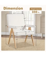 1 Pcs Mid-Century Modern Accent Chair with Solid Rubber Wood Frame and Padded Armrests
