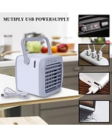 Quiet Personal Mini Air Conditioner Fan with Adjustable Vane and Usb Power