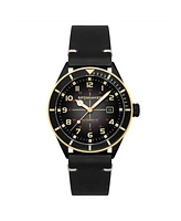 Spinnaker Men's Cahill Automatic Black Leather Strap Watch, 43mm