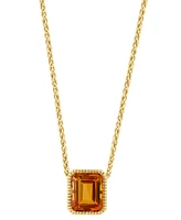 Effy Citrine Pendant Necklace (5-7/8 ct. t.w.) in 14k Gold over Silver, 17" + 1" extender