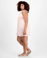 And Now This Trendy Plus V-Neck Ruffle-Trim Mini Dress, Exclusively at Macy's