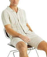 Nautica Men's Short Sleeve Textured Striped Polo Sweater