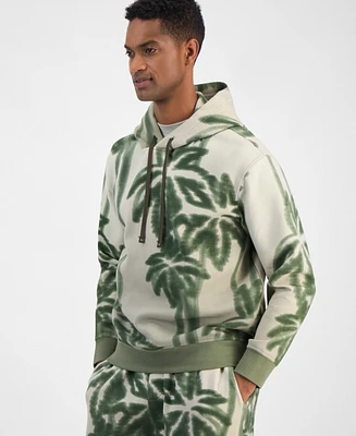 A|X Armani Exchange Men's Long Sleeve Palm Tree Print Hoodie