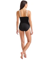 Tommy Bahama Women's Colorblocked Tie-Front One-Piece Swimsuit