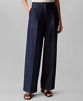 Calvin Klein Women's Relaxed Denim Wide-Leg Trousers