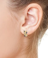 Effy Sapphire (7/8 ct. t.w.) & Diamond (1/3 ct. t.w.) Small Hoop Earrings in 14k Gold, 0.75"