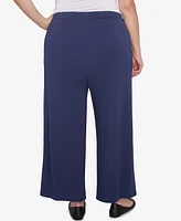 Alfred Dunner Plus Nantucket Pleated Wide Leg Ankle Pants