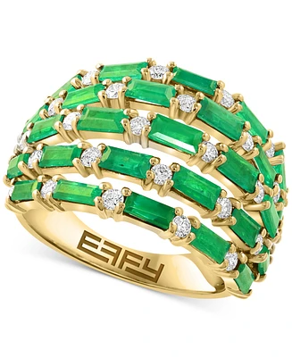 Effy Collection Diamond (5/8 ct. t.w.) & Emerald (2-5/8 ct. t.w.) Ring in 14k Gold