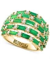 Effy Collection Diamond (5/8 ct. t.w.) & Emerald (2-5/8 ct. t.w.) Ring in 14k Gold