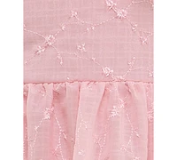 Trixxi Juniors' Tie-Front Embroidered Mini Dress