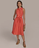 Donna Karan New York Petite Linen-Blend Shirtdress