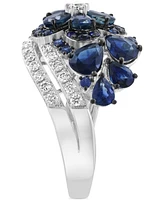 Effy Collection Diamond (1/2 ct. t.w.) & Sapphire (3-1/6 ct. t.w.) Ring in 14k White Gold