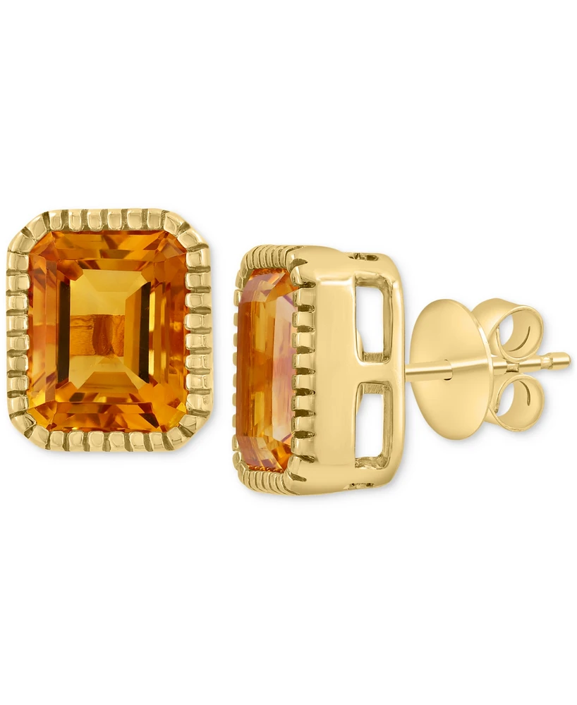 Effy Citrine Stud Earrings (5-5/8 ct. tw.) in 14k Gold-Plated Silver