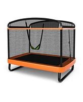 Kids Entertaining Trampoline with Swing and Safety Fence Fun and Secure Outdoor Play for Toddlers