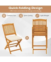 Outdoor Folding Chairs with Seat Cushions for Comfortable Patio Seating (Set of 2)