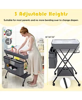 Gouun Portable Adjustable Height Newborn Nursery Organizer with wheel