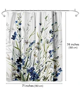 71x74 Floral Lavender Shower Curtain - 100% Polyester - Water-Resistant Bath Curtain