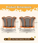 Outdoor Unique Flower Shape Trampoline with Enclosure Net