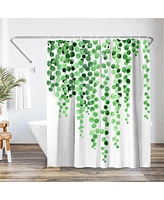 71x74 Minimalist Floral Shower Curtain - 100% Polyester - Water-Resistant Bath Curtain