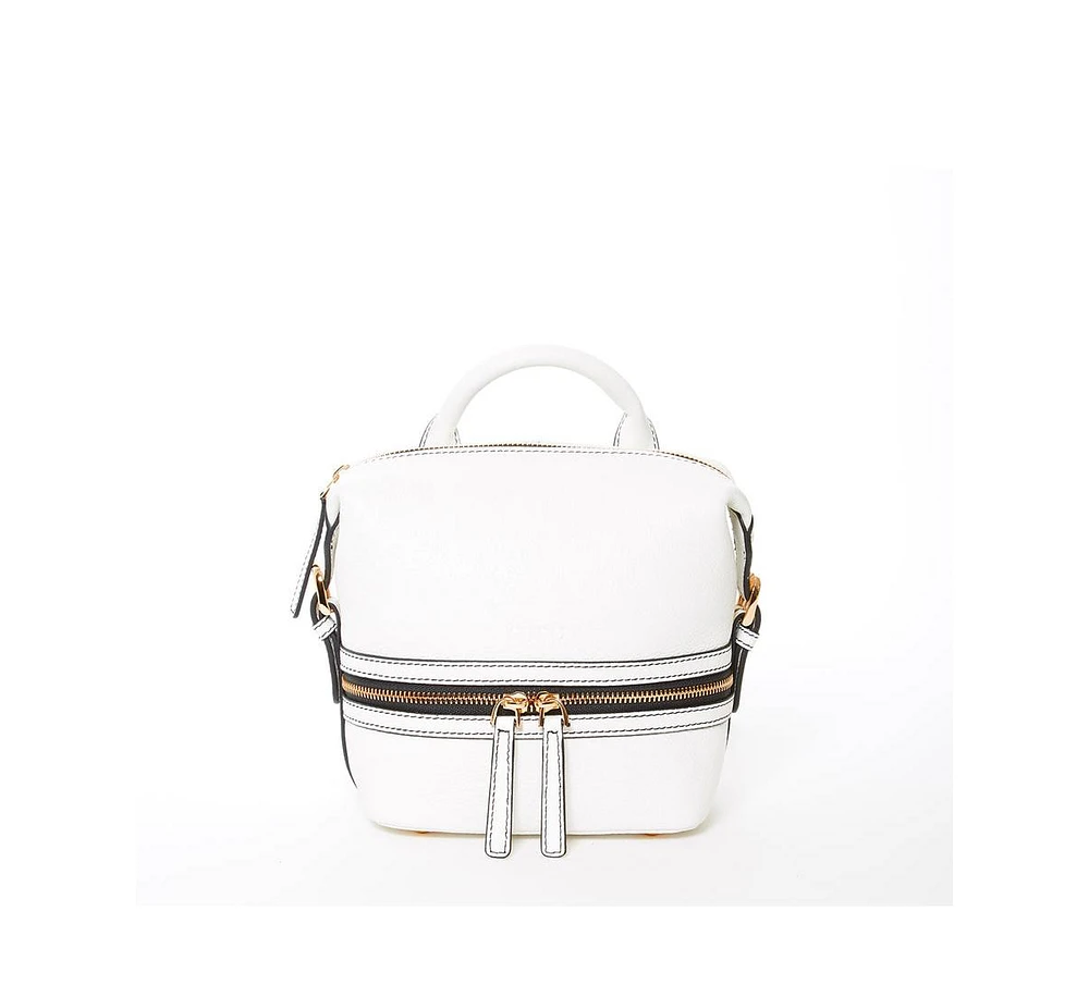 Susu The Ashley White Leather Backpack Purse