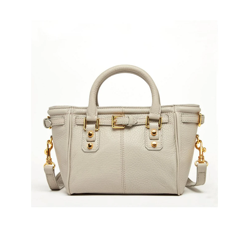 Susu The Emma Leather Satchel Bag Grayish Beige