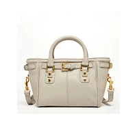 Susu The Emma Leather Satchel Bag Grayish Beige