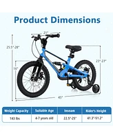 Kids Bike Adjustable with Shock Absorber and Bell Comfortable Safe Ride for Young Cyclists