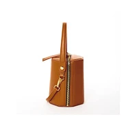 Susu Brown Leather Bucket Bag Small Crossbody Purse Women's Handbag