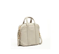 Susu Leather Crossbody Bag Medium Size Women's Handbag Grayish Beige Purse