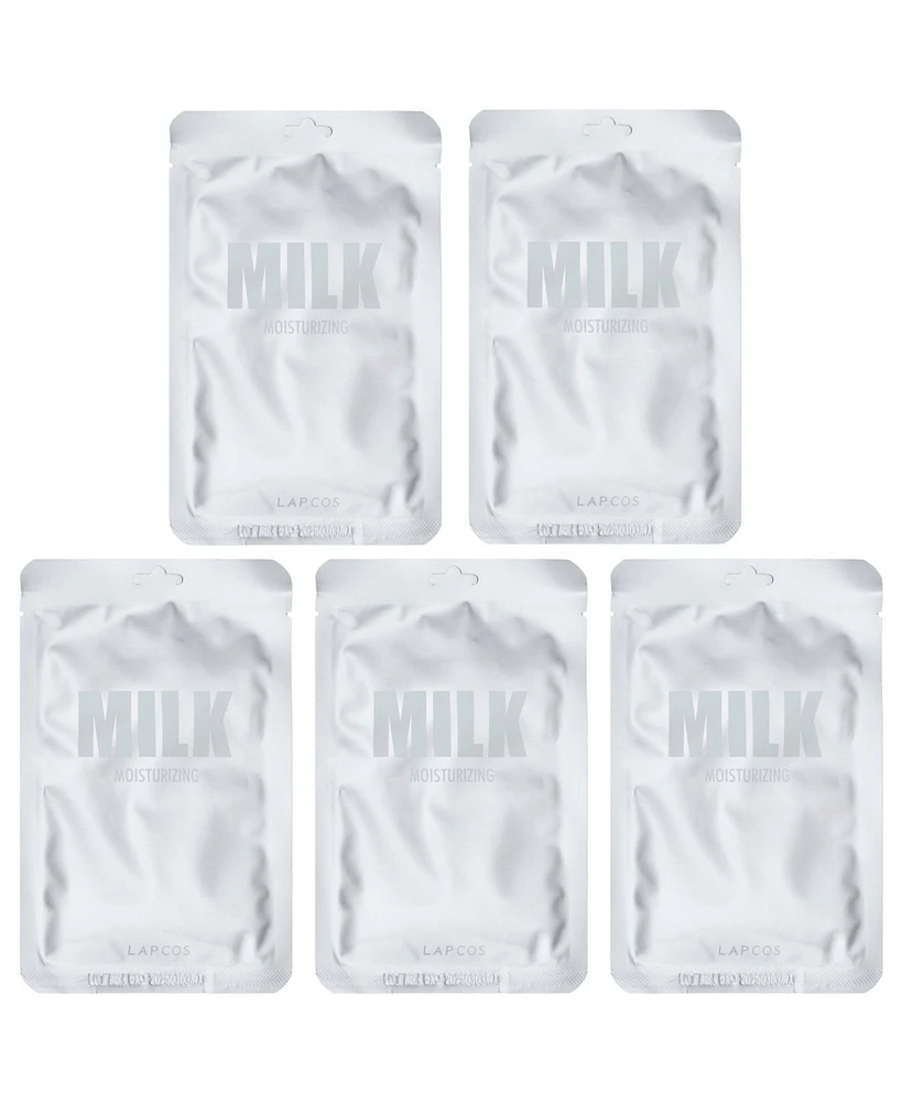 Lapcos Milk Sheet Beauty Mask Set Moisturizing 5 Sheet Masks