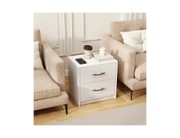 2 Drawer Nightstand with Storage for Living Room