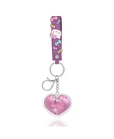 Hello Kitty Heart Liquid Keychain with Wrist Strap - Travel Gifts