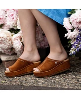 Minnetonka Women's Paislee Suede Wedge Sandals