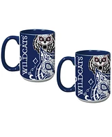 Indigo Falls Arizona Wildcats Dia De Los Muertos Mug, Set of 2